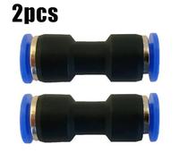 2-Pack 6mm OD Pneumatic Push-in Fitting, Straight Through Air Connector for 6mm Tubing, Plastic Inline Union Fitting, 0-150 PSI Working Pressure