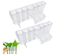 2 Pack 7-Hole Aquarium Plant Holder with Long Hook - Hanging Aquatic Plant Pot for Fish Tank, Versatile Plant Holder - Ideal for Aquascape Decorations on Top of Tank (Transparent) (White,2PCS)