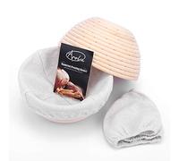 2 Pack 7 inch/18 cm Round Bread Banneton Proofing Basket,Handwoven Natural Rattan Cane Basket With Linen Liner Cloth,Baking Supplies for Home & Professional Bakers.