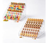2 Pack 7 Tier Acrylic Cookie Display Stand, Clear Tiered Dessert Stand for Bakers Vendors, Professional Display Riser for Craft Fairs, Market Booths & Retail, Nail Polish Pastry Holder Organizer