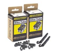 2 Pack 700c x 35-43 Inner Tube Repair Kit - Eastern Bikes - Includes Rim Tape & Tyre Levers - Gravel, Hybrid & Commuter (48mm, Presta)