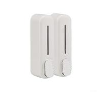 2-Pack 700ml Wall Mounted Soap Dispenser with Lock for Bathroom and Shower, Manual Push Design for Liquid Soap, Shampoo and Gel, White(White)