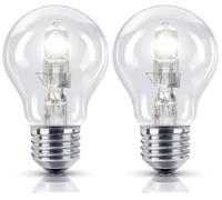 2 Pack 70W =(100W Eqv) Eco Classic ES E27 Traditional Bulbs, 100% Dimmable, 1200 Lumen, 2700K Warm White, AC 230V, A19, Edison Screw, Instant On, GLS Round, for Lamps, Wall Lights, Pendants
