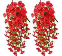 2 Pack 75cm Artificial Hanging Flower Vine Anti Uv Simulation Fake Flower Drooping Vine Indoor And Outdoor Universal Decoration Home Wall/Garden/Wedding Decoration (B)