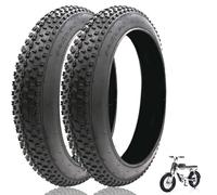 2 Pack 76-406/20x3.0 E-Bike Fat Bike Tires, 20" Electric Tricycle Tyres Foldable Replacement Tire for City Commuter Ebike Street Road Pavement Urban Mountain Bicycle