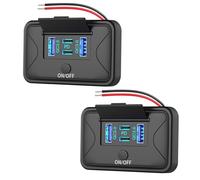 2 Pack 78 W 4 Port 12 V USB Socket Wall Mounting, Dual 36 W PD & Dual 18 W QC3.0 Lightweight Surface Mount Charging Power Strip with Push Switch for Bus Caravan Truck Marine Golf Cart