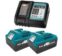 2 Pack 8.0AH Battery, 18V li-ion Battery (8000mAH) & Charger,Replacement for Makita Battery BL1860 BL1850 BL1840 BL1830 BL1860B BL1850B BL1840B BL1830B Batteries DC18RC Charger