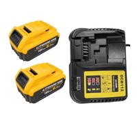 2 Pack 8.0AH Battery & Charger, Replacement for Dewalt 18V Battery,with LED indicator