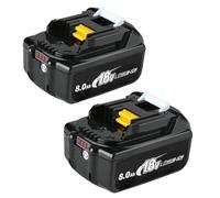 2 Pack 8.0Ah Battery Replacement for Makita 18V Battery BL1830 BL1860 BL1850 BL1860B BL1850B BL1830B,with LED Indicator (2x 8000mAH)