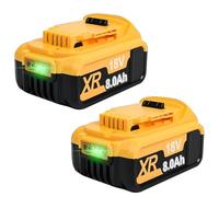 2 Pack 8.0Ah DCB182 Replacement for Dewalt 18V Battery, Compatible with Dewalt Batteries DCB200 DCB184 DCB101 DCB107 DCB112 DCB105 DCB115 DCB203 with LED Indicator