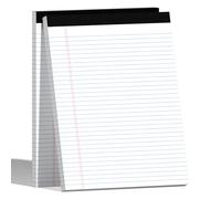 2-Pack 8.5x11 Inch College Ruled Note Pads - 50 Sheets per Pad White Notepad, Narrow Ruled Legal Pads for School, Office, and Home - Thick, Leak-Resistant Paper for Clean Writing, Pads of Paper