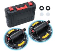 2 Pack 8'' Glass Suckers Lifters,Heavy Duty Glass Suction Cups With Plastic Box,Powerful Industrial Vacuum Tile Suction Lifter for Granite/Tile/Window,Glass Suckers Lifters 200KG/440lbs