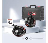2 Pack 8" Glass Suckers Lifters with Pressure Gauge, Heavy Duty Glass Suction Cups with Plastic Box, Powerful Industrial Vacuum Suction Cups for Glasses & Granite Lifting, 200KG/440lbs Load Capacity