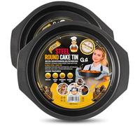 G4GADGET 2Pack X 8 Inch Steel Cake Tin Round Mould Non-Stick Baking Pan Bakeware Sponge