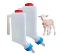 2 Pack 800ml Livestock Feeding Bottles with Scale, Hanging Lamb & Goat Milk Bottle with Handle, Thickened Plastic Feeder for Lambs, Kids, Calves, Fawns (500ML)