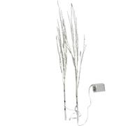 2 Pack 80cm Christmas Decorative Twig Lights Snow Frosted Garden Stake Lights with 50 Warm White LEDs,Timer Battery Operated Lighted Branches for Indoor and Outdoor Use