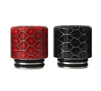 2 Pack, 810 Snake Epoxy Resin Stainless Steel Anti Spit Drip Tip Mouthpieces for TFV8 Big Baby, Cloud Beast King, Freemax Fireluke/Mesh Pro, HorizonTech Falcon King, Innokin Scion 2, Boxed