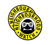 2 Pack - 8cm Neighbourhood Watch Modern Logo Self Adhesive Stickers - Sign CCTV, Warning, Sign, Recording, Private Property, Surveillance SG282