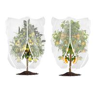 2 Pack 8ft x 8ft Fruit Tree Netting Cover with Zipper and Drawstring, Insect Bird Barrier Mesh, Garden Netting Barrier,Large Potted Fruit Protectors Cover for Blueberry Bushes