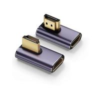 2 Pack 8K Left & Right Angle 90 Degree HDMI Adapter, 48Gbps HDMI 2.1 UHD Male to Female Extender Connector with 8K@60Hz 4K@120Hz, HDR, 3D, ARC, Compatible with HDTV, PC, Laptop, Monitor, TV, Projector