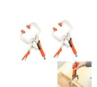 2-Pack 9" Heavy Duty Locking Pliers C Clamps - Adjustable Swivel Pads Metal Face Clamps for Welding & Metalworking & Carpentry