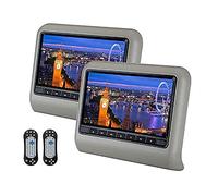 2 Pack 9 Inch Headrest DVD Player for Car, Slot-In Video Monitor with 32 Bit Wireless Games, FM Sync, IR, USB, SD Card Reader, Built-in Speaker, Universal Backseat Movie TV with Remote C