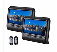 2 Pack 9 Inch Headrest DVD Player for Car, Slot-In Video Monitor with 32 Bit Wireless Games, FM Sync, IR, USB, SD Card Reader, Built-in Speaker, Universal Backseat Movie TV with Remote B