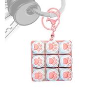 2 Pack 9 Keys Keyboard Fidget 6x6cm Claw Keyboard Fidget Keyboards Keychain Fidgets Clicky Relief Sound Sensory Clicker Toy For Kids Adults Classroom School Travel Desk Pass The Time