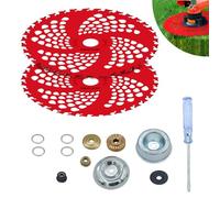 2 Pack 9" x 36 Teeth Carbide Tipped Blades Brush Cutter Blade, Weed Trimmer Blades Metal with Universal Adapter Kit for Brush Cutter Trimmer Weed Eater