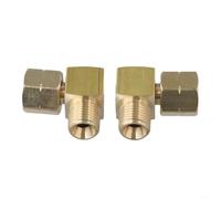 2 Pack 90° Brass Gas Hose Connector 1/4" Left Hand Thread Angle Fitting for Cooktops and Camping Ovens for - Male to Female Quick Connect Adapter