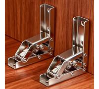 2 Pack 90-Degree Folding Door/Shelf Hinge, Hidden Bracket Table Holder Furniture Parts for Pull Down Shelf, Cabinet Drawers, Attic Door or DIY Projects