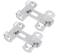 2 Pack 90 Degree Stainless Steel Right Angle Buckle Gate Latch Stainless Steel Door Bolt Lock with Screws Flip Door Locks Bolts for Doors & Windows (3 inch 180°)