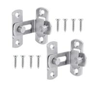 2 Pack 90 Degree Stainless Steel Right Angle Buckle Gate Latch with Screws Bedroom Door Lock for Toilet Shed Door Window Wine Cabinet Pet Gate Closet Door