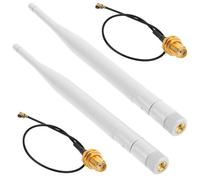 2 Pack 915MHz LORA Antenna 5dBi Gain Omni SMA Male Connector + RF Antenna Adapter Cable (White)