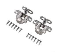 2 Pack 97 Degree Side Panel Flat-Mounted Cabinet Door Hinges, 35mm Cup Adjustable Zinc Alloy Hinges for Kitchen Cupboard Wardrobe Bookcase, Opening Angle 0-97°, Suitable for 15-25mm Thick Doors