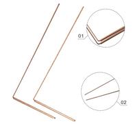 2 Pack 99.9% Copper Dowsing Rods Metal Detecting Rods for Water Treasure Finding Divination Tools 12 Inch Length Gold Colour(Single Head-Ball)