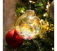 2 Pack 9Cm Crinkle Glass Bauble Christmas Tree Decoration