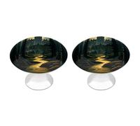 2 Pack A Dark And Mysterious Gothic Castle Drawer Knobs - 1.1 Inch Stainless Steel Cabinet Hardware Round Kitchen Cabinet Handles Elegant Dresser Pulls for Kitchen, Cupboard, Closet, Furniture
