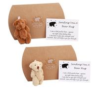 2 Pack A Little Pocket Bear Hug Pocket Hug Love Token Small Gifts for Back to School Mini Women Worry Bear Cheer Up Get Well Soon Gift Encourage for Mom Friends Family Lover Birthday Graduation