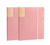 2 Pack A3 Binder, 20 Pocket Art Portfolio Presentation Book Binder, Portfolio Folder Book Display/Red(Pink)