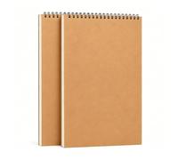2 Pack A3 Blank Spiral Notebook, Hardback Cover, Sketch Book, 60 Pages / 30 Sheets, Artist Drawing Pad for Painting Writing16.5 x 11.7 Inch, 160GSM (Brown)