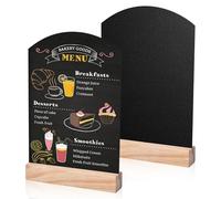 2 Pack A3 Chalkboard, 30 x 40cm Blackboard Signs Double Sided Tabletop Chalk Board with Wooden Stand Menu Black Board for Bar Party Restaurant Tables Decoration