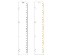 2 Pack A4 4 Holes Page Marker Ruler Plastic Binder Ruler Divider Ruler for Journal Magazine Notebook (GRuler, A4)