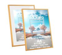 2 Pack A4 Certificate Frame - Aluminum Document Photo Frame 21x30cm with Ivory Mat, Elegant Display for Certificates/Diplomas/Awards - Wall Mount & Desk Stand, Adjustable Portrait & Landscape