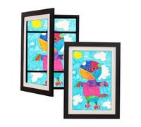 2-Pack A4 Kids’ Artwork Frames - Black | Display Your Child’s Drawings, Paintings & School Projects | Easy-Change Wall Mount Frame Set
