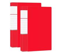 2 Pack A4 Portfolio Binder Display Folders 60 Pockets Document Organizer Red Presentation Folders for School Office and Home Use