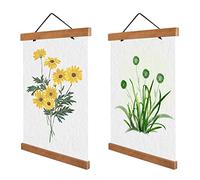 2 Pack A4 Poster Frame Hangers, Light Wood Wooden Frame Hanger, Magnetic Poster Hanger, Wooden Poster Frame Hanging Kit for Posters, Pictures, Art Prints, Photos, Maps, Scrolls, Canvas Artwork