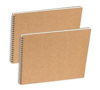 2 Pack A4 Sketchbook, Hardcover Sketch Book Wirebound Sketch Pad Kraft Cover Sketch Drawing Pad Art Book for memos, Painting and Graffiti(Horizontal)