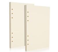 2 Pack A5 Blank 6-Hole Punched Loose Leaf Paper for 6-Ring Binders | 100gsm cream paper & fountain & gel pen friendly & no bleed-through & double-sided & glare-free for easy reading