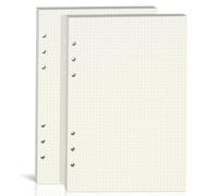 2 Pack A5 Dot Grid Paper,100GSM Thick,6-Hole Punched,A5 Dotted Paper Refill for Planner/Binders/Organizer,80 Sheets (160 Pages),8.25x5.6 Inch,Beige